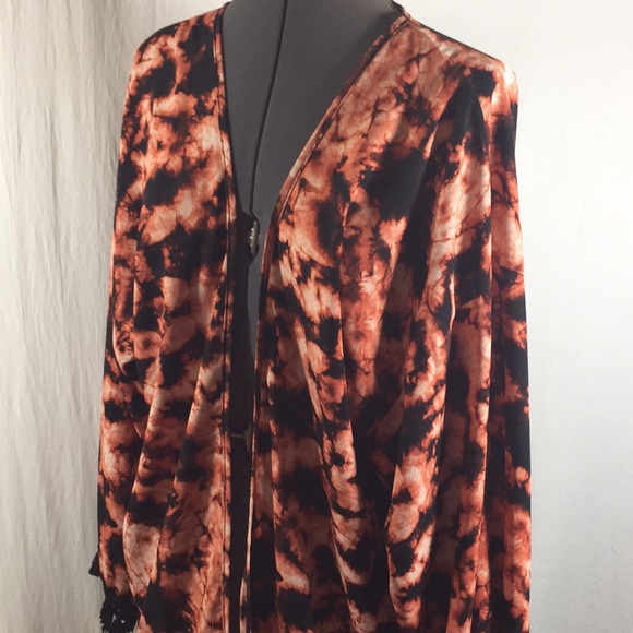 Auditions Open Front Mixed Print Cardigan Size 1XL - Picture 3 of 8